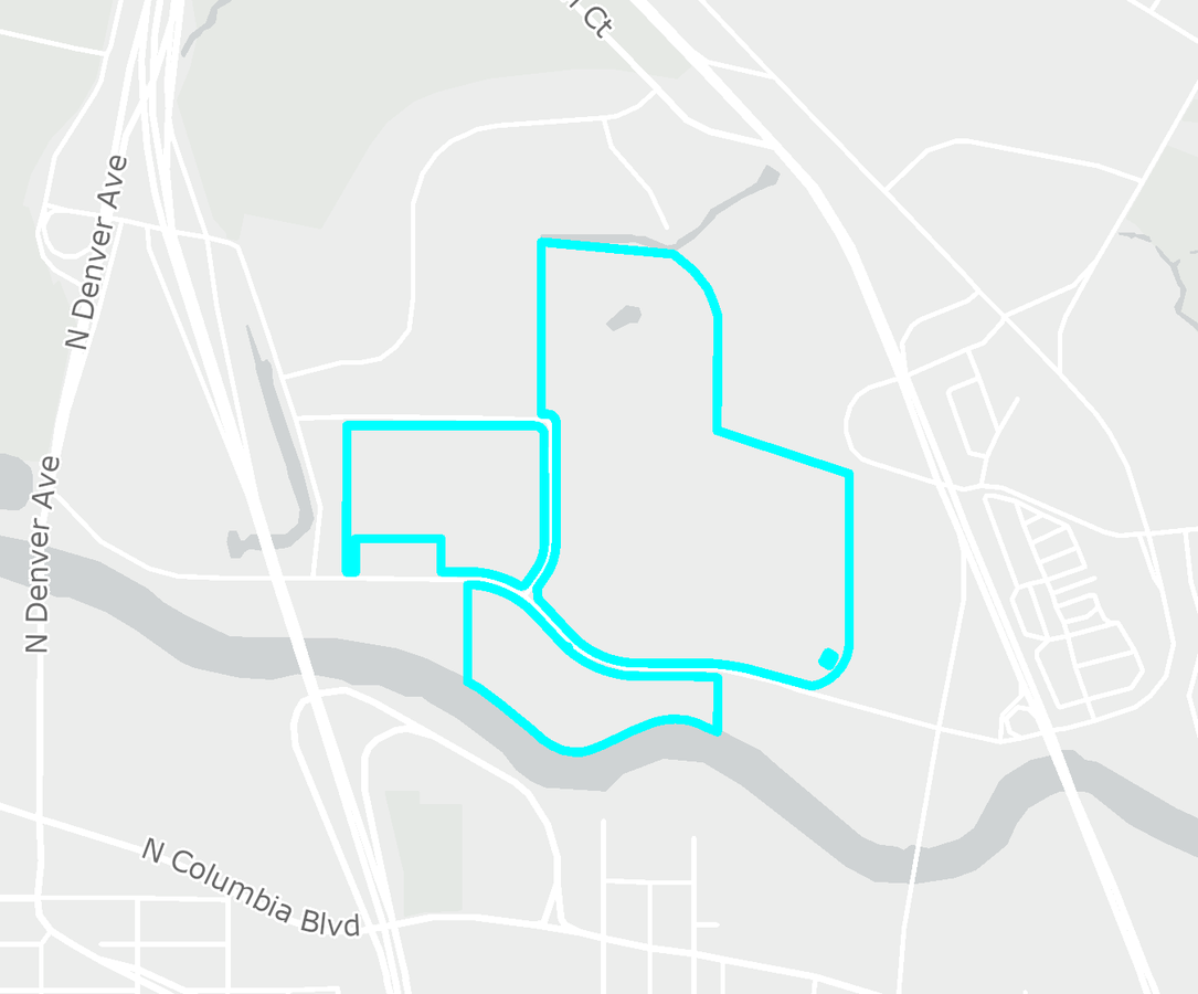 PortlandMaps street map with the proposed site outlined in cyan